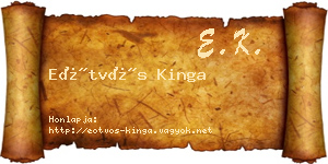 Eötvös Kinga névjegykártya